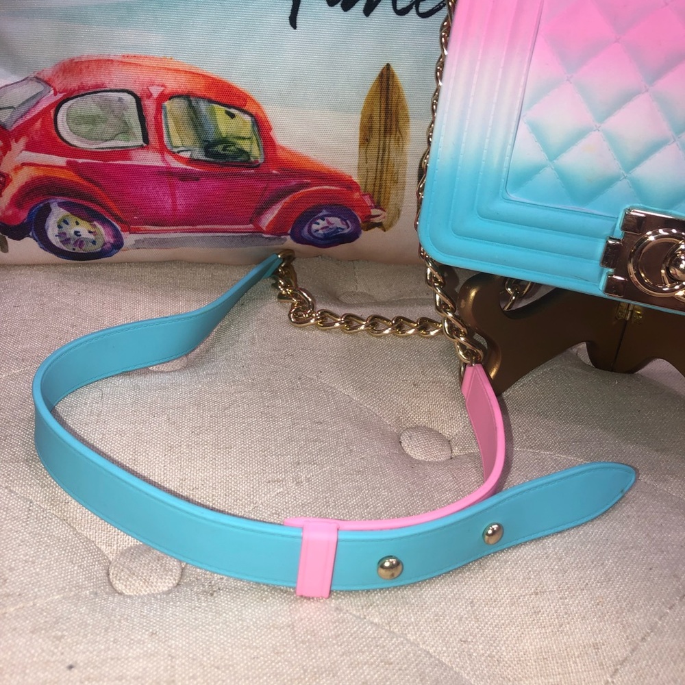 Luxury Rainbow Jelly Chain Crossbody Bag Excellent Condition - Picture 5 of 11